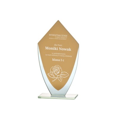 Statuetka grawerowana nagroda firmowa dla pracownika z logo prezent