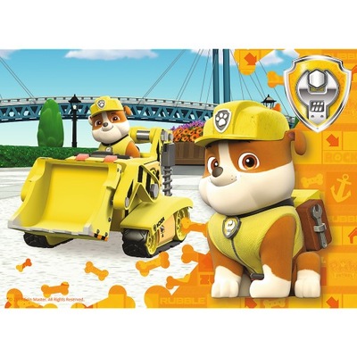 PSI PATROL Rubble pojazd buldożer puzzle TREFL mini maxi 20 el. w pudełku