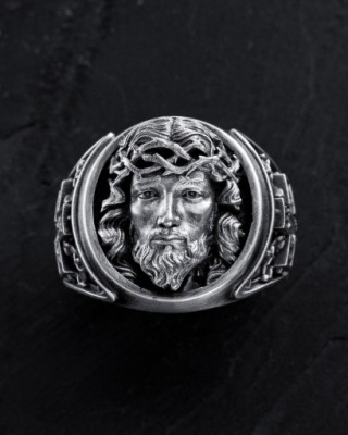 Srebrny pierścień JESUS CHRIST 22.5