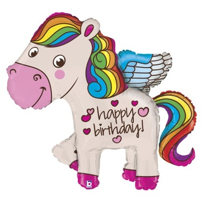 Rainbow Birthday Pony 45'' - 114 cm! - PACK