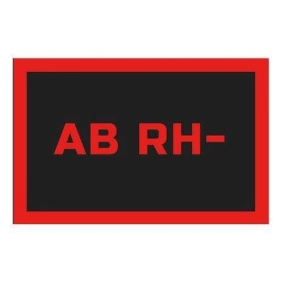 Odznaka na rzep REBELHORN GRUPA KRWI AB RH- BLACK/RED