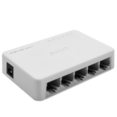 Switch niezarządzalny Qoltec przełącznik sieciowy 5 x port RJ45 1000Mbps