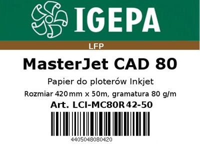 2x Papier w roli do plotera CAD 80g/m 420x50 IGEPA