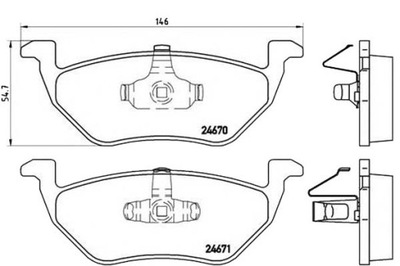 КОМПЛЕКТ - КОМПЛЕКТ КОЛОДОК ТОРМОЗНЫХ [BREMBO]