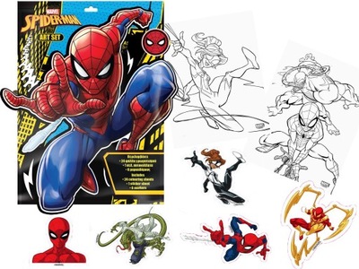Kolorowanka z NAKLEJKAMI Marvel SPIDER-MAN SPIDERMAN + FLAMASTRY malowanka