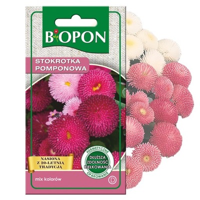 BIOPON Nasiona Stokrotka Pomponowa Mix Kolorów 0,1 g