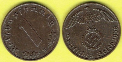 NIEMCY 1 Reichspfennig 1938 r. E