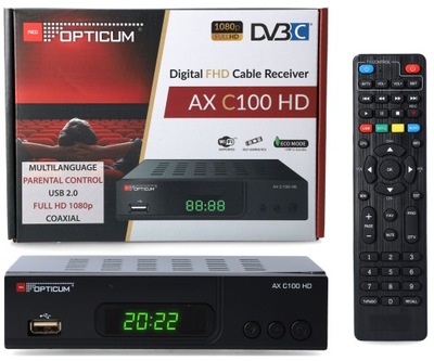 DEKODER DVB-C CYFROWY TUNER DVB-C OPTICUM AX C100