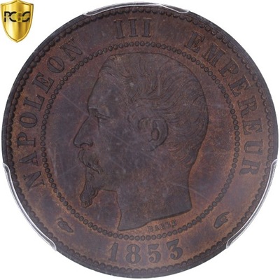 Moneta, Francja, Napoleon III, 10 Centimes, 1853,