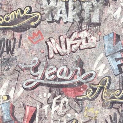 TAPETA GRAFFITI MŁODZIEŻOWA TAPETA WINYLOWA NA PAPIERZE
