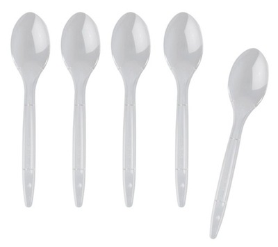 Łyżki plastik transparent MOCNE do zmywarki 50szt