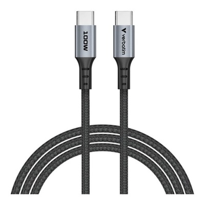Kabel Verbatim USB-C(M) - USB-C(M) 1,2m 100W PD czarny