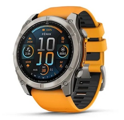 Garmin Fenix 8 51 mm AMOLED Sapphire Titanium z pomarańczowo-grafit paskiem