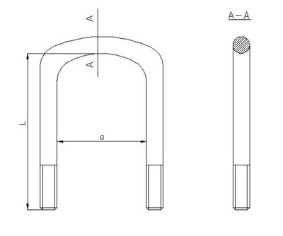 СКОБА РЕССОРЫ MAN M18X81X260 M18X2 РАССТОЯНИЕ 81 ДЛИНА 260 ТИП B MTX MTX-B фото