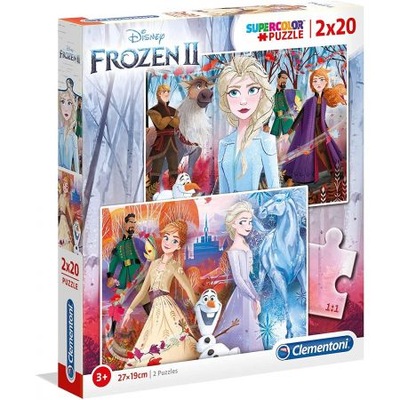 Puzzle 2 x 20 el. Supercolor. Frozen 2 Clementoni
