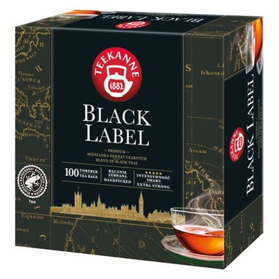 TEEKANNE BLACK LABEL herbata czarna BLACK TEA extra strong 100 TOREBEK