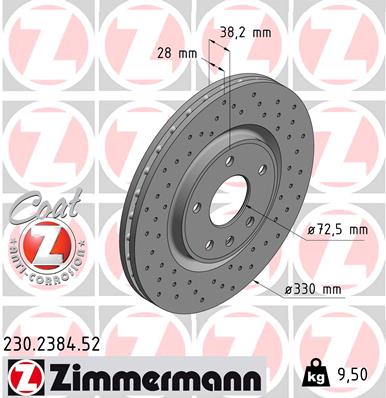 ZIMMERMANN 230.2384.52 DISCO DE FRENADO  