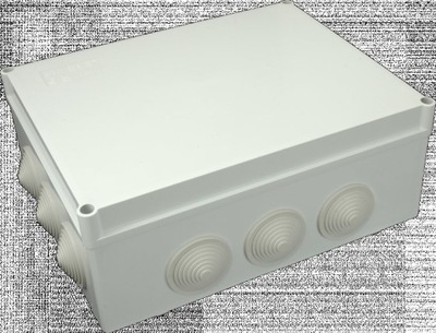 Puszka n/t hermetyczna 300x220x120 12 dławików IP65 szara S-BOX 606