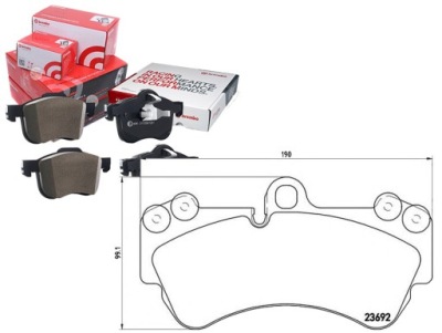 Тормозные колодки тормозные vw touareg 02- brembo фото №1