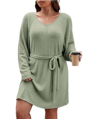 SHEIN PLUS SIZE SUKIENKA PRĄŻKOWANA ZIELONA 50 ŁOQ