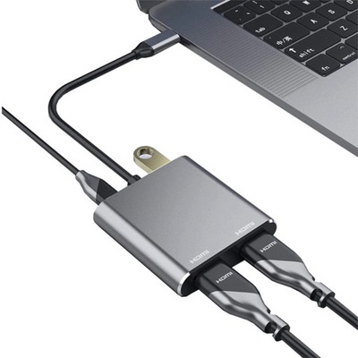 ADAPTER 4w1 HDMI USB-C 4W1 2x HDMI 4K USB