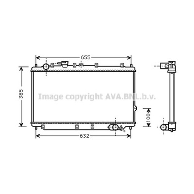 РАДІАТОР, СИСТЕМА ОХОЛОДЖУВАННЯ ДВИГУНА AVA QUALITY COOLING KA2016