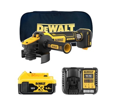 DEWALT SZLIFIERKA УГЛОВАЯ Z РЕГУЛИРОВКОЙ 18V 125MM 5AH DCB1104 DCG409VSN СУМКА