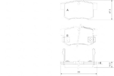 A.B.S. КОЛОДКИ ГАЛЬМІВНІ HONDA ACCORD IV AERODECK 2