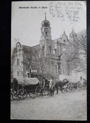 BIAŁA PODLASKA Russische Kirche wozy konne 1916r