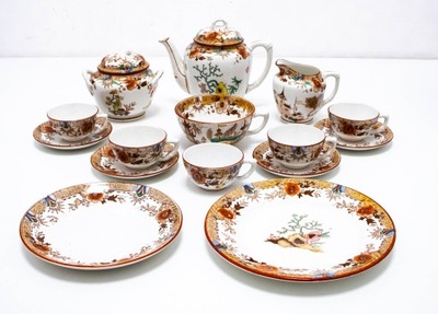 STARY SERWIS HERBACIANO-KAWOWY - SARREGUEMINES, FAJANS