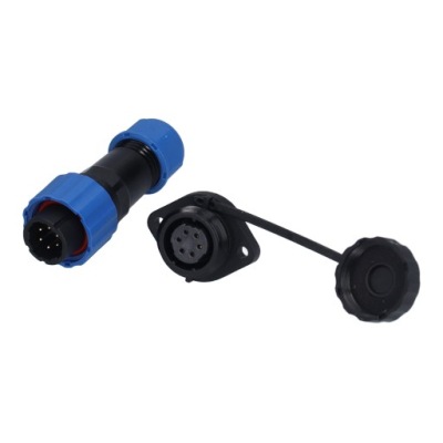 З'ЄДНАННЯ ВОЛОГОСТІЙКЕ FLANGE SP16 IP68 MESKIE I ЗАЖИМНІ 5 RDZENI (250V 5A) 
