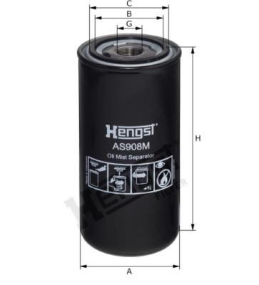 Сепаратор mgły масляний hengst as908m фото №1