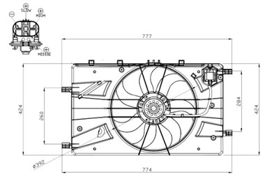 NRF FAN RADIATOR Z CASING CHEVROLET CRUZE ORLANDO OPEL ASTRA  