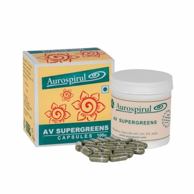 AV SUPERGREENS Aurospirul 100 kaps alkalizacja