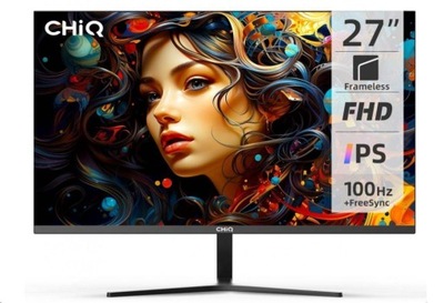 CHiQ 27" UltraSlim monitor 27F650R FHD 100 Hz Frameless repro černý