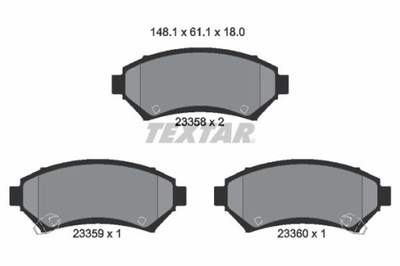 ZAPATAS DE FRENADO PARTE DELANTERA 2335801 TEXTAR TEXTAR 2335801 JUEGO ZAPATAS  