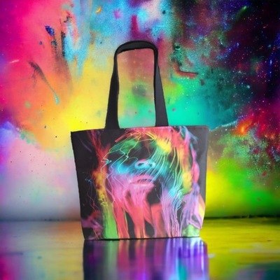 Kolorowa torba zakupowa damska shopper młodzieżowa