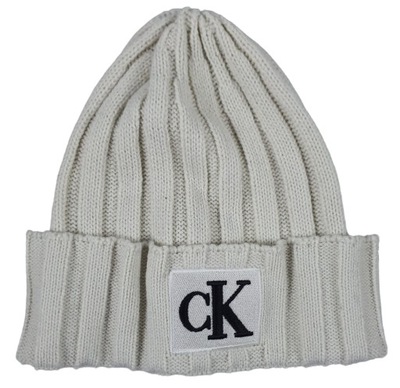 CALVIN KLEIN CZAPKA ECRU ONE SIZE