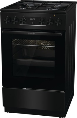 Kuchnia gazowo-elektryczna Gorenje GK5C60BJ Czarna 50 cm Termoobieg