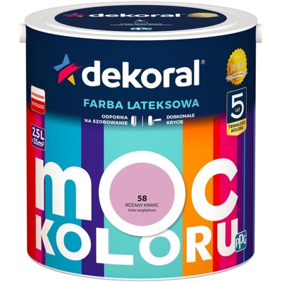 DEKORAL Farba MOC KOLORU 2,5l RÓŻANY KWARC