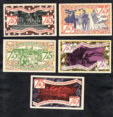 KOLEKCJA NIEMCY -- ZEULENRODA -- 1921 rok, 5 sztuk (N21)