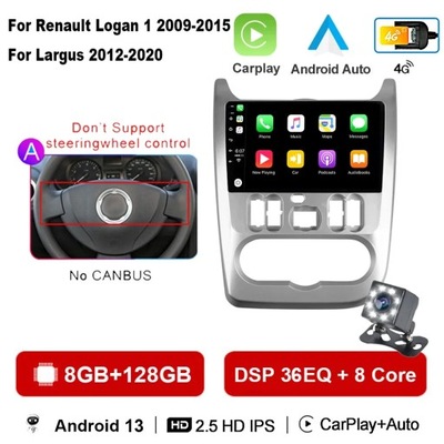 NAVEGACIÓN GPS ANDROID RADIO DE AUTOMÓVIL CARPLAY PARA RENAULT LOGAN 1 SANDERO 09-15  