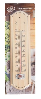 Drewniany termometr ścienny HOME ACCENTS 25x6cm WEWNĘTRZNY ZEWNĘTRZNY SOSNA