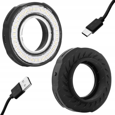 PODŚWIETLENIE LED DO MIKROSKOPU LAMPA PIERŚCIENIOWA 3 BARWY REGULACJA MOCY