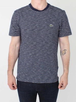 LACOSTE ORYGINALNY bawełniany T SHIRT/ koszulka w paski rozmiar XXL