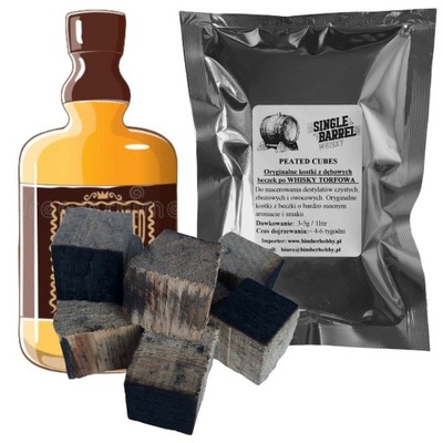 WHISKY torfowa wędzona cube kostki z beczki 50g