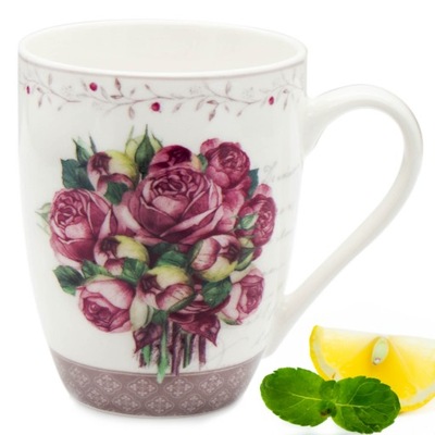 Kubek porcelanowy 340ml BL-23-046 Róże do herbaty, kawy