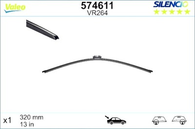 VALEO LIMPIAPARABRISAS ESCOBILLAS BEZSZKIELETOWE PARTE TRASERA 1SZT. VR264 SILENCIO XTRM  