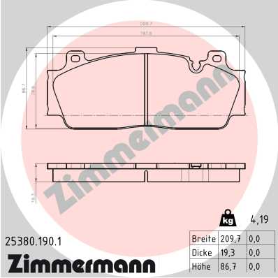 ZIMMERMANN 25380.190.1 TRINKELĖS STABDŽIŲ 