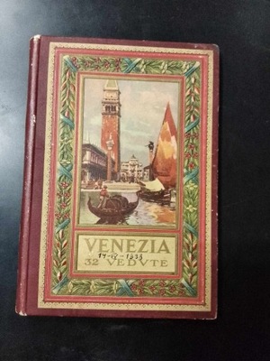 Książka Venezia, 1938 rozkładana książeczka z widokówkami i panoramą.